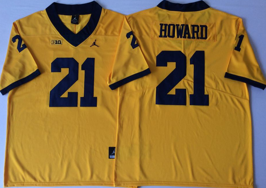 NCAA Men Michigan Wolverines YELLOW 21 HOWARD